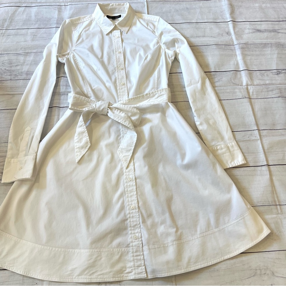 Banana Republic White Shirt Dress with Tie-Waist